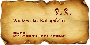 Vaskovits Katapán névjegykártya